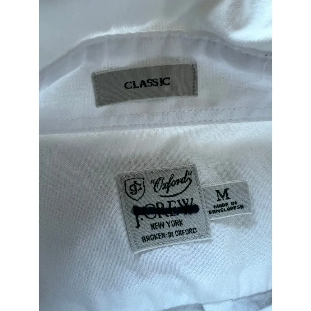 J Crew Broken In Organic Cotton Oxford Shirt Classic Men Medium White
